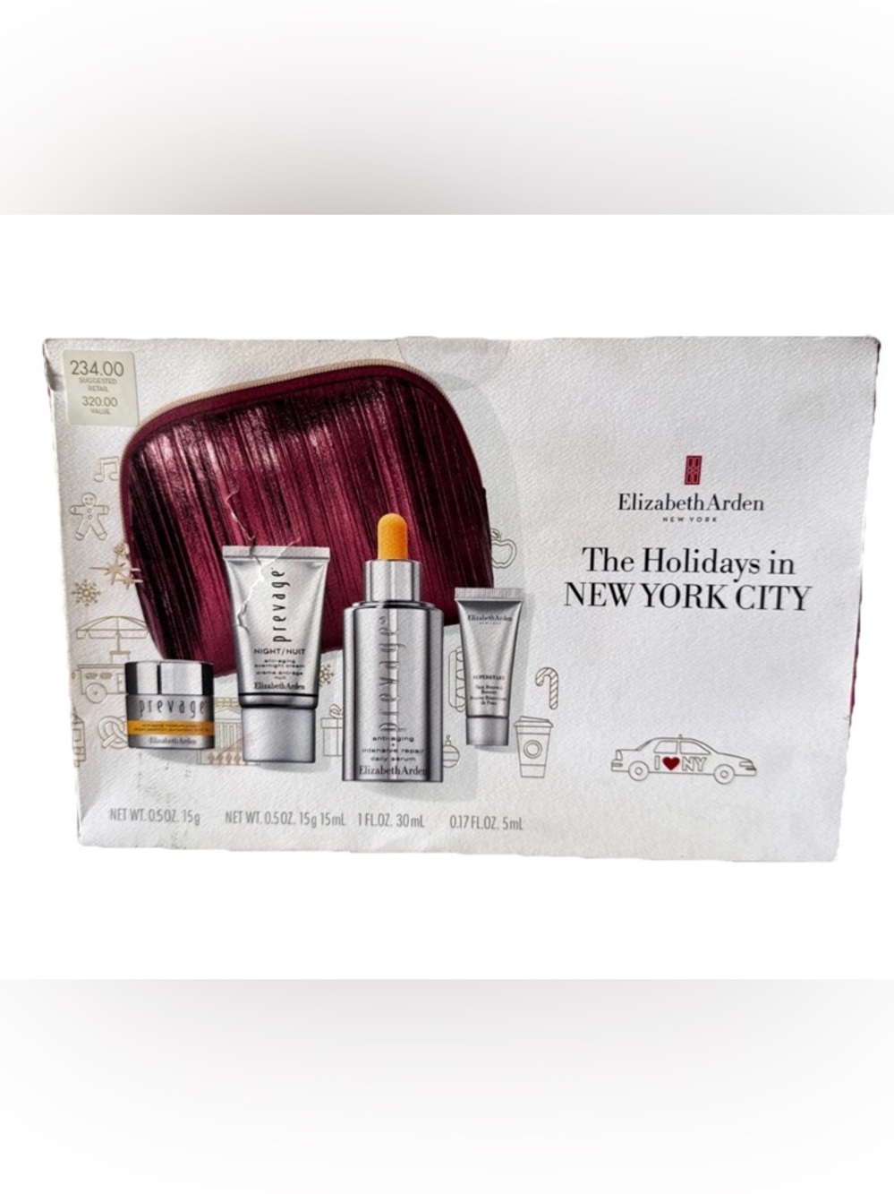 Elizabeth Arden Prevage Anti-Aging Set 4 Pcs + Bag The Holidays in New York City